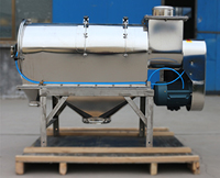 氣旋篩利用的使氣體的回旋將物料撲到篩網上，利用篩網孔徑的大小從而實現物料的篩分。