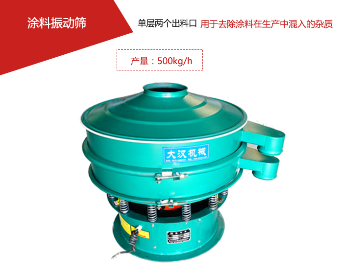 涂料屬于普通不易發生反應的物料,所以涂料振動篩采用的是碳鋼材質。