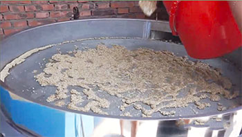 藜麥除雜振動篩試機(jī)2:均勻的將藜麥攤開